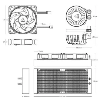 ARCTIC Vodní chladič Liquid Freezer III 280 ARGB, 2x140mm, AM5, LGA1851, černá ARCTIC Vodní chladič Liquid Freezer III 280 ARGB, 2x140mm, AM5, LGA1851, černá