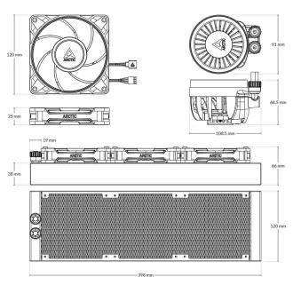 ARCTIC Vodní chladič Liquid Freezer III 360 Pro ARGB, 3x120mm, AM5, LGA1851, bílá ARCTIC Vodní chladič Liquid Freezer III 360 Pro ARGB, 3x120mm, AM5, LGA1851, bílá