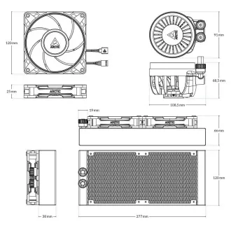 ARCTIC Vodní chladič Liquid Freezer III 240 Pro ARGB, 2x120mm, AM5, LGA1851, černá ARCTIC Vodní chladič Liquid Freezer III 240 Pro ARGB, 2x120mm, AM5, LGA1851, černá