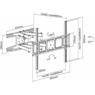 Otočný nástěnný držák na Tv Fiber Mounts Solid-2 Otočný nástěnný držák na Tv Fiber Mounts Solid-2