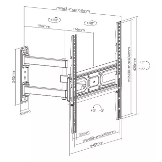 Otočný sklopný držák Tv Fiber Mounts FM78 Otočný sklopný držák Tv Fiber Mounts FM78