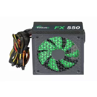 EVOLVEO FX 550, zdroj 550W ATX, 14cm, tichý, 80+ White, záruka 3 roky, černý