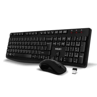 EVOLVEO Set klávesnice a myši K1050, Bezdrátové 2.4GHz, US INTL, černá EVOLVEO Set klávesnice a myši K1050, Bezdrátové 2.4GHz, US INTL, černá