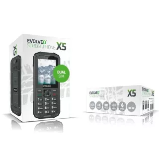 EVOLVEO StrongPhone X5, vodotěsný odolný Dual SIM telefon, černo-šedá EVOLVEO StrongPhone X5, vodotěsný odolný Dual SIM telefon, černo-šedá
