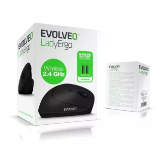 EVOLVEO LadyErgo, tichá vertikální ergonomická myš, 2.4GHz, černá EVOLVEO LadyErgo, tichá vertikální ergonomická myš, 2.4GHz, černá