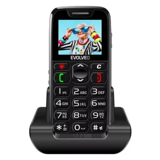 EVOLVEO EasyPhone, mobilní telefon pro seniory s nabíjecím stojánkem, černý EVOLVEO EasyPhone, mobilní telefon pro seniory s nabíjecím stojánkem, černý