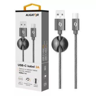 ALIGATOR datový kabel PREMIUM 2A, USB-C, černá ALIGATOR datový kabel PREMIUM 2A, USB-C, černá
