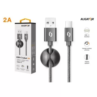 ALIGATOR datový kabel PREMIUM 2A, USB-C, černá ALIGATOR datový kabel PREMIUM 2A, USB-C, černá