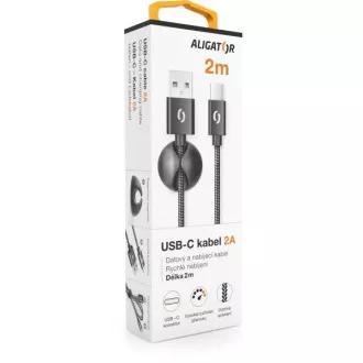 ALIGATOR datový kabel PREMIUM 2A, USB-C, délka 2 m, černá ALIGATOR datový kabel PREMIUM 2A, USB-C, délka 2 m, černá