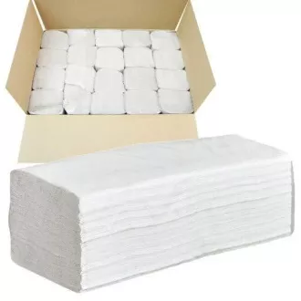 Ručníky pap. Z-Z 2vrs. bílé 100% celuloza 23x21cm 20x150ks=3000ks v krab