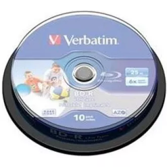 VERBATIM BD-R SL Datalife HTL (10-pack)Blu-Ray/Spindle/6x/25GB Wide Printable VERBATIM BD-R SL Datalife HTL (10-pack)Blu-Ray/Spindle/6x/25GB Wide Printable