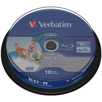 VERBATIM BD-R SL Datalife HTL (10-pack)Blu-Ray/Spindle/6x/25GB Wide Printable VERBATIM BD-R SL Datalife HTL (10-pack)Blu-Ray/Spindle/6x/25GB Wide Printable