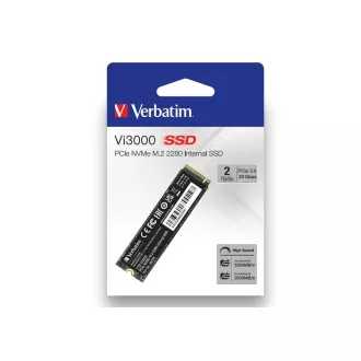 VERBATIM SSD Vi3000 Internal PCIe NVMe M.2 SSD 2TB, W 3000/ R 3300 MB/s VERBATIM SSD Vi3000 Internal PCIe NVMe M.2 SSD 2TB, W 3000/ R 3300 MB/s