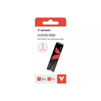 VERBATIM SSD Vi3000 Internal PCIe NVMe M.2 SSD 2TB, W 3000/ R 3300 MB/s VERBATIM SSD Vi3000 Internal PCIe NVMe M.2 SSD 2TB, W 3000/ R 3300 MB/s