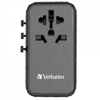 VERBATIM Univerzální cestovní adaptér nabíječka UTA-06 GaN III, 100W VERBATIM Univerzální cestovní adaptér nabíječka UTA-06 GaN III, 100W