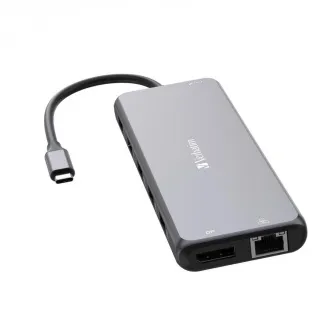 VERBATIM Hub USB-C Pro Multiport 13 Port, 6x USB-A, 2x USB-C, 2x HDMI, DP, RJ45, 3.5mm Jack audio, šedá VERBATIM Hub USB-C Pro Multiport 13 Port, 6x USB-A, 2x USB-C, 2x HDMI, DP, RJ45, 3.5mm Jack audio, šedá