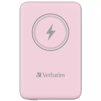 VERBATIM Powerbanka Charge 'n' Go, Magnetická, 10000 mAh, USB-C, Růžová VERBATIM Powerbanka Charge 'n' Go, Magnetická, 10000 mAh, USB-C, Růžová