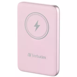 VERBATIM Powerbanka Charge 'n' Go, Magnetická, 10000 mAh, USB-C, Růžová VERBATIM Powerbanka Charge 'n' Go, Magnetická, 10000 mAh, USB-C, Růžová