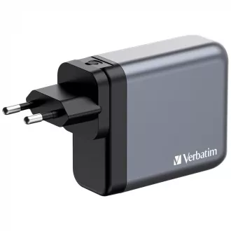 VERBATIM GaN Nabíječka do sítě GNC-240, 240W, 3x USB-C, 1x USB VERBATIM GaN Nabíječka do sítě GNC-240, 240W, 3x USB-C, 1x USB