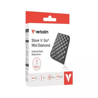 VERBATIM Externí SSD 512GB Store 'n' Go Mini Diamond, USB-C, černá VERBATIM Externí SSD 512GB Store 'n' Go Mini Diamond, USB-C, černá