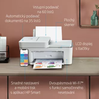 HP All-in-One Deskjet 4120e HP+ (A4, 8, 5/5, 5ppm, USB, Wi-Fi, BT, Print, Scan, Copy, ADF) HP All-in-One Deskjet 4120e HP+ (A4, 8, 5/5, 5ppm, USB, Wi-Fi, BT, Print, Scan, Copy, ADF)
