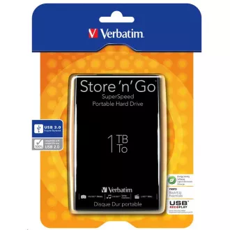VERBATIM Externí HDD 1TB Store 'n' Go USB 3.0, Black VERBATIM Externí HDD 1TB Store 'n' Go USB 3.0, Black