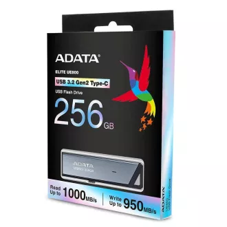 ADATA Flash Disk 256GB UE800, USB 3.2 USB-C, Elite drive, šedá ADATA Flash Disk 256GB UE800, USB 3.2 USB-C, Elite drive, šedá
