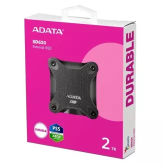 ADATA Externí SSD 2TB SD620, USB Micro-B, USB 3.2 Gen 2, R:520/W:460MB/s, černá ADATA Externí SSD 2TB SD620, USB Micro-B, USB 3.2 Gen 2, R:520/W:460MB/s, černá