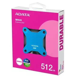 ADATA Externí SSD 512GB SD620, USB Micro-B, USB 3.2 Gen 2, R:520/W:460MB/s, modrá ADATA Externí SSD 512GB SD620, USB Micro-B, USB 3.2 Gen 2, R:520/W:460MB/s, modrá