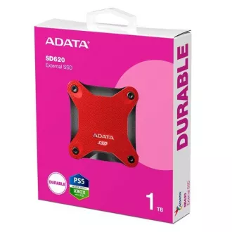 ADATA Externí SSD 1TB SD620, USB Micro-B, USB 3.2 Gen 2, R:520/W:460MB/s, červená ADATA Externí SSD 1TB SD620, USB Micro-B, USB 3.2 Gen 2, R:520/W:460MB/s, červená