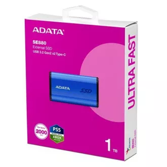 ADATA Externí SSD 1TB SE880, USB-C 3.2 Gen 2x2, R:2000/W:2000MB/s, modrá ADATA Externí SSD 1TB SE880, USB-C 3.2 Gen 2x2, R:2000/W:2000MB/s, modrá
