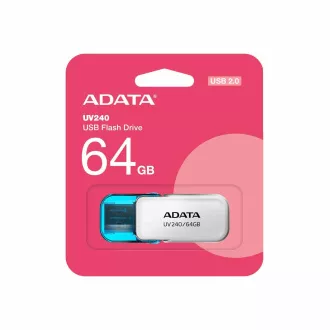 ADATA Flash Disk 64GB UV240, USB 2.0, bílá ADATA Flash Disk 64GB UV240, USB 2.0, bílá