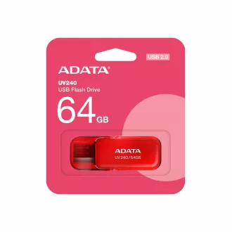 ADATA Flash Disk 64GB UV240, USB 2.0, červená ADATA Flash Disk 64GB UV240, USB 2.0, červená