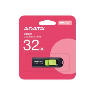 ADATA Flash Disk 32GB UC300, USB-C 3.2, černo-zelená ADATA Flash Disk 32GB UC300, USB-C 3.2, černo-zelená