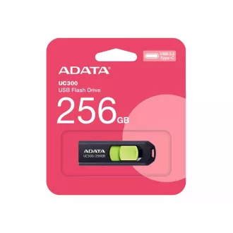 ADATA Flash Disk 256GB UC300, USB-C 3.2, černo-zelená ADATA Flash Disk 256GB UC300, USB-C 3.2, černo-zelená