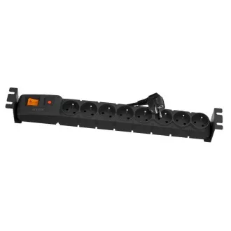 19" rozvodný panel ACAR 8x230V, vypínač, indikátor napětí, přepěťová ochrana, kabel 3m, 1, 5U 19" rozvodný panel ACAR 8x230V, vypínač, indikátor napětí, přepěťová ochrana, kabel 3m, 1, 5U