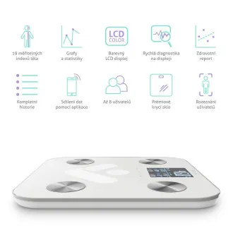 TrueLife FitScale W7 BT - Bioelektrická impedanční bluetooth váha - bílá TrueLife FitScale W7 BT - Bioelektrická impedanční bluetooth váha - bílá