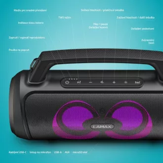 LAMAX PartyGo1 - přenosný reproduktor LAMAX PartyGo1 - přenosný reproduktor