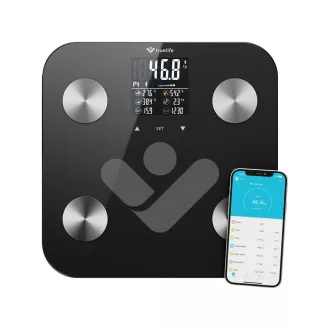 TrueLife FitScale W6 BT - Bioelektrická impedanční bluetooth váha - černá TrueLife FitScale W6 BT - Bioelektrická impedanční bluetooth váha - černá