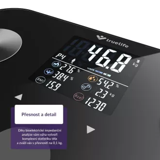 TrueLife FitScale W6 BT - Bioelektrická impedanční bluetooth váha - černá TrueLife FitScale W6 BT - Bioelektrická impedanční bluetooth váha - černá