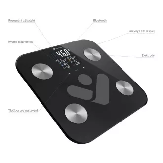 TrueLife FitScale W6 BT - Bioelektrická impedanční bluetooth váha - černá TrueLife FitScale W6 BT - Bioelektrická impedanční bluetooth váha - černá