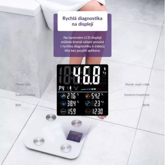 TrueLife FitShape S6 BT - Bioelektrická impedanční bluetooth váha - bílá TrueLife FitShape S6 BT - Bioelektrická impedanční bluetooth váha - bílá