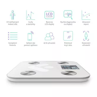 TrueLife FitShape S6 BT - Bioelektrická impedanční bluetooth váha - bílá TrueLife FitShape S6 BT - Bioelektrická impedanční bluetooth váha - bílá