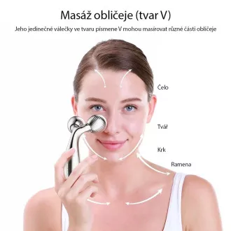 TOUCHBEAUTY 1613AS Masážní váleček na obličej stříbrný TOUCHBEAUTY 1613AS Masážní váleček na obličej stříbrný