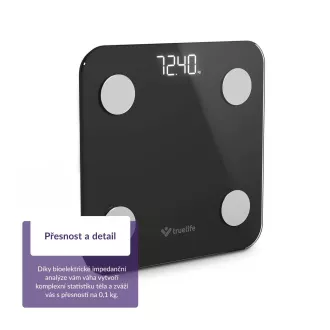 TrueLife FitScale W1 BT Black - bioelektrická impedanční bluetooth váha TrueLife FitScale W1 BT Black - bioelektrická impedanční bluetooth váha