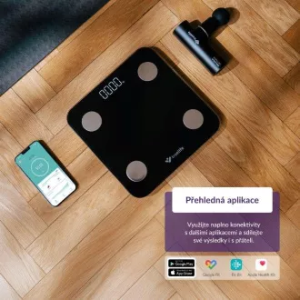 TrueLife FitScale W1 BT Black - bioelektrická impedanční bluetooth váha TrueLife FitScale W1 BT Black - bioelektrická impedanční bluetooth váha