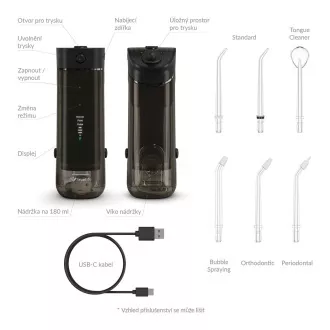 TrueLife AquaFloss Mini M50 - ústní sprcha - černá TrueLife AquaFloss Mini M50 - ústní sprcha - černá