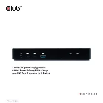 Club3D Dokovací stanice USB-C 10v1, 1xDP, 1xHDMI, 3xUSB-C, 3xUSB, 1xRJ45, 1x3.5mm, černá Club3D Dokovací stanice USB-C 10v1, 1xDP, 1xHDMI, 3xUSB-C, 3xUSB, 1xRJ45, 1x3.5mm, černá