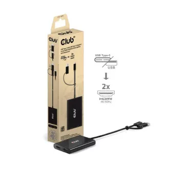 Club3D Video rozbočovač USB-C/A na 2xHDMI 2.0, Dual Monitor, 4K60Hz (M/F) Club3D Video rozbočovač USB-C/A na 2xHDMI 2.0, Dual Monitor, 4K60Hz (M/F)