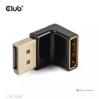 Club3D Adaptér DisplayPort na DisplayPort 1.4, 4K120Hz, 8K30Hz, 90°